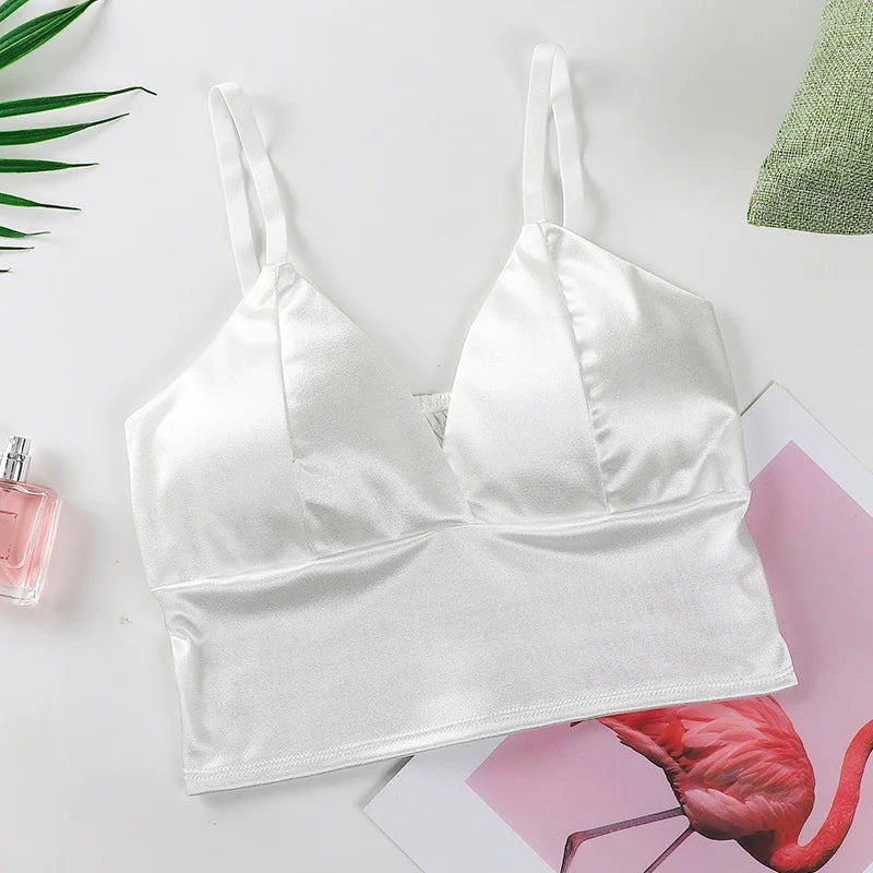 Sexy V-Neck Bras Beauty Backs Wrap Chest Wireless Women Bras Lingeries Summer Tube Tops Underwear