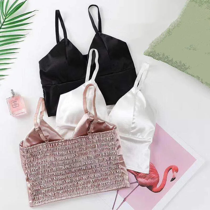Sexy V-Neck Bras Beauty Backs Wrap Chest Wireless Women Bras Lingeries Summer Tube Tops Underwear