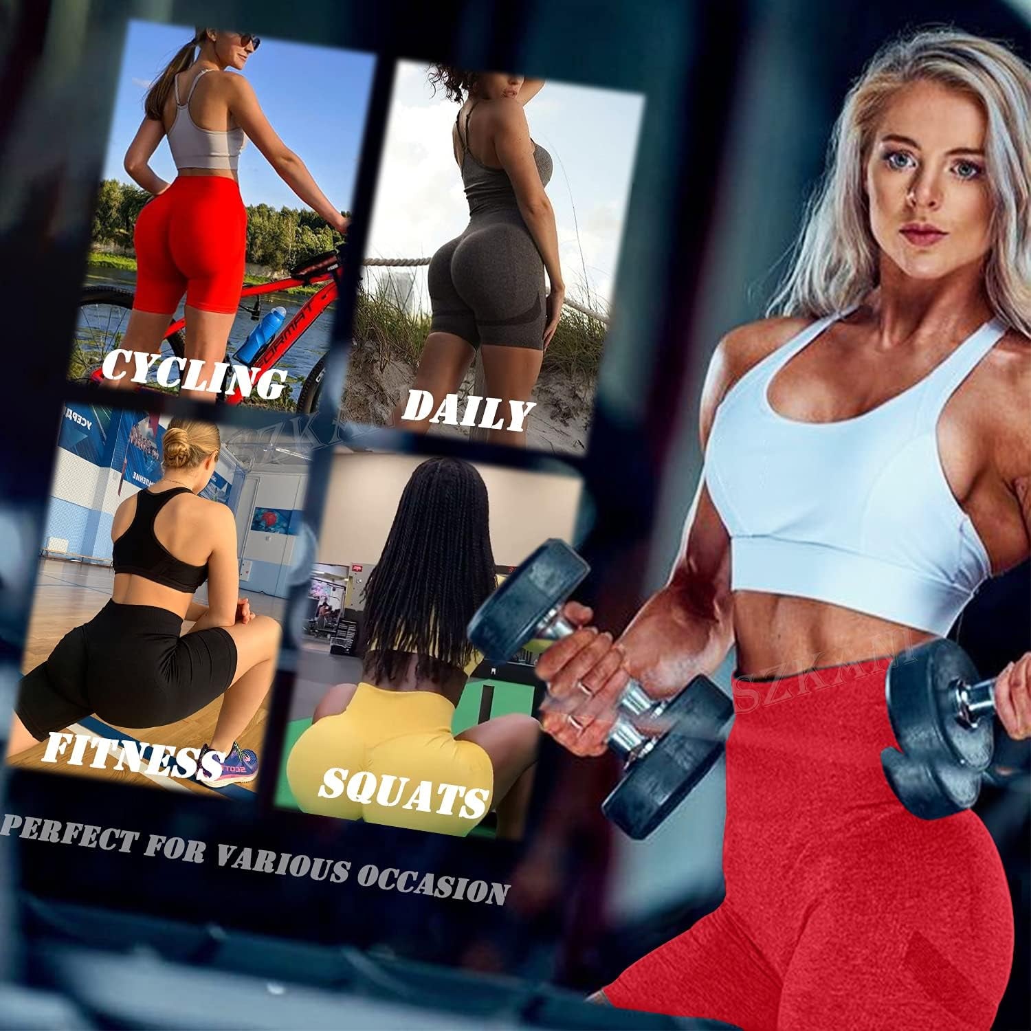Scrunch Butt Lifting Seamless Shorts for Women High Waist Tummy Control Workout Biker Shorts Ruched Booty Lifting Leggings