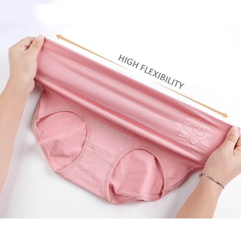 4Pcs/Lot Women'S Panties High Waist Underwear Cotton Abdominal plus Size Briefs Girls Seamless Underpants Sexy Lingeries Female