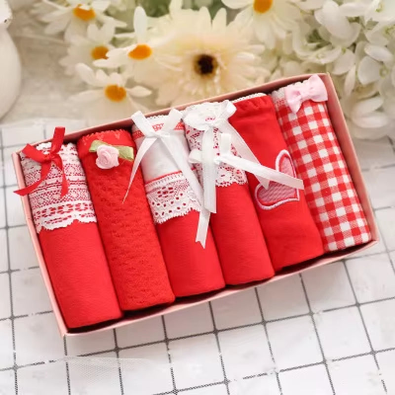6 Pcs/ Underwear Women Girls Panties Ladies Underwear Briefs Panties Women Lace Lingeries Cueca Calcinhas Shorts Underpant