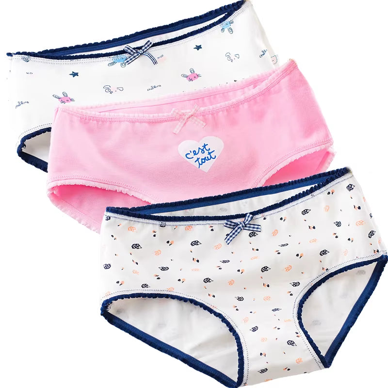 3Pcs/Lot Underwear Women'S Panties Girls Cotton Briefs Seamless Panty Breathable Bow plus Size Underpants Female Sexy Lingeries