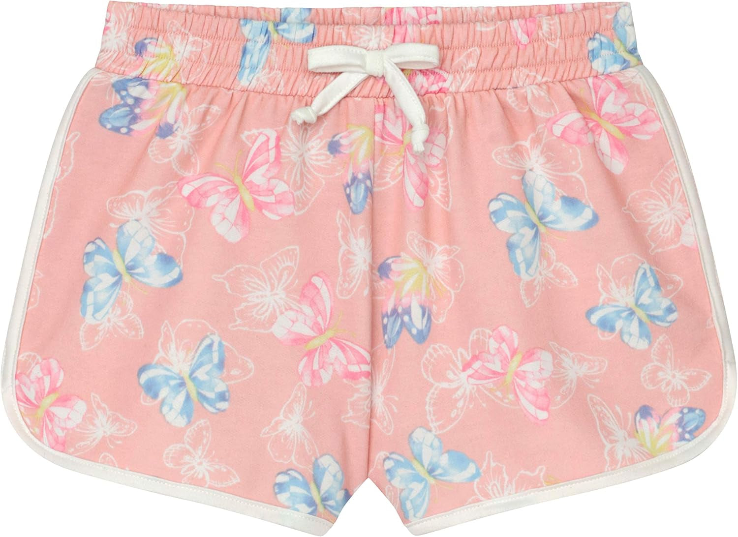 Girls 4 Piece Active Performance Dolphin Shorts with Faux Drawstring, Sports Running Shorts for Kids