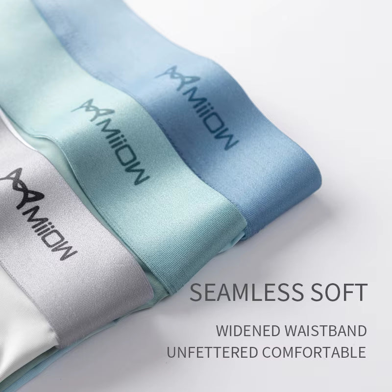 3Pcs Ice Silk Men Boxer Shorts Underwear Antibacterial Boxershorts Cueca Male Panties Fashion Men Underpants Lingeries 5XL