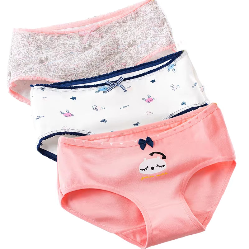 3Pcs/Lot Underwear Women'S Panties Girls Cotton Briefs Seamless Panty Breathable Bow plus Size Underpants Female Sexy Lingeries