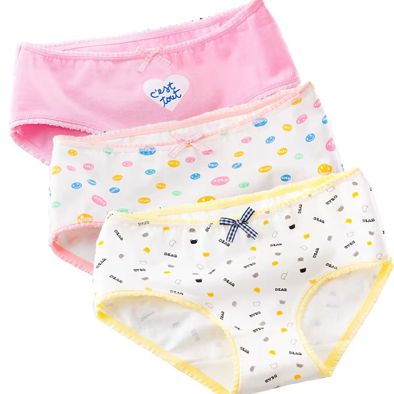 3Pcs/Lot Underwear Women'S Panties Girls Cotton Briefs Seamless Panty Breathable Bow plus Size Underpants Female Sexy Lingeries