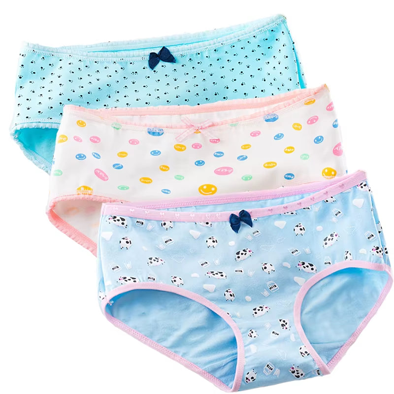 3Pcs/Lot Underwear Women'S Panties Girls Cotton Briefs Seamless Panty Breathable Bow plus Size Underpants Female Sexy Lingeries