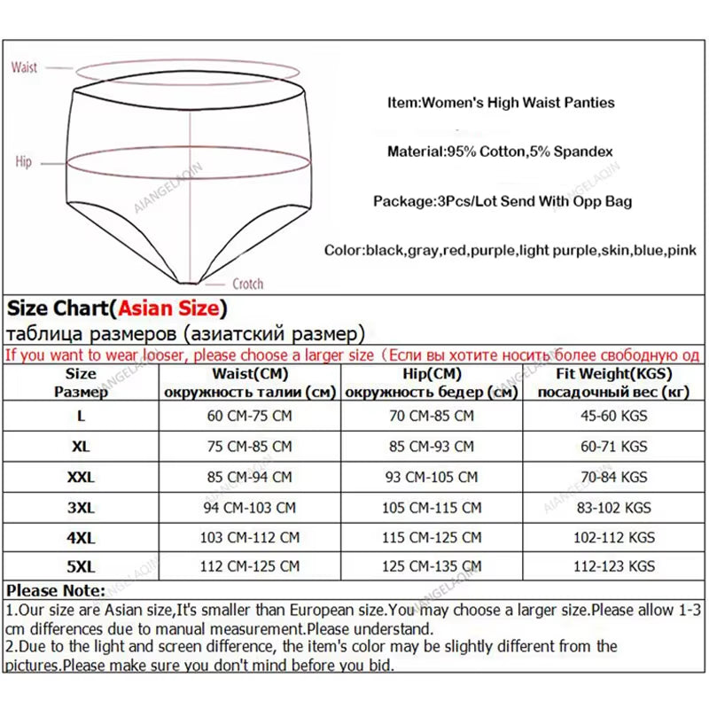 Plus Size Panties Women'S High Waist Abdominal Underwear Cotton Seamless Briefs Girls Underpant Sexy Lingeries for Female L-5XL