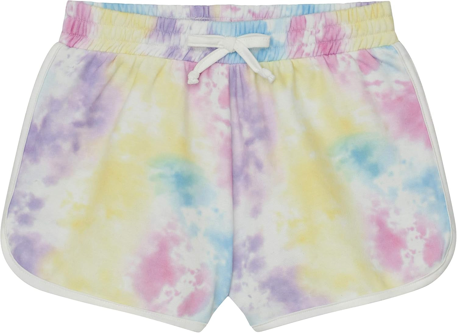 Girls 4 Piece Active Performance Dolphin Shorts with Faux Drawstring, Sports Running Shorts for Kids