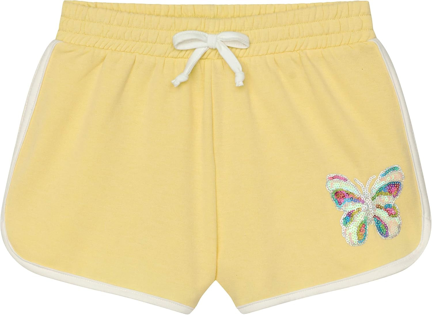Girls 4 Piece Active Performance Dolphin Shorts with Faux Drawstring, Sports Running Shorts for Kids